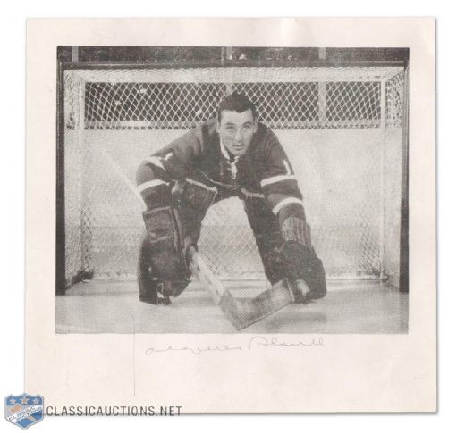 Jacques Plante Autographed Montreal Canadiens Photograph