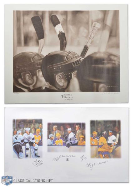 Samantha Wendell "A View From the Bench" & "A Time Out in Time" Limited Edition Lithograph Collection of 2 - Featuring Signatures of Dionne, Taylor, Simmer, Goring & Vachon