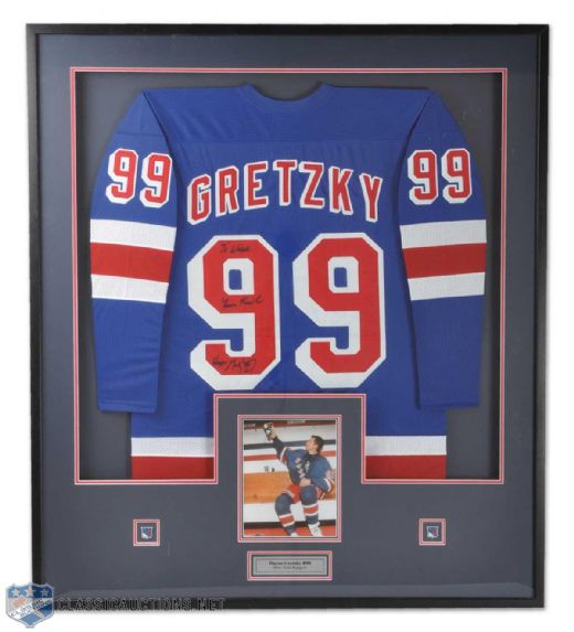 Wayne Gretzky New York Rangers Autographed Framed Jersey
