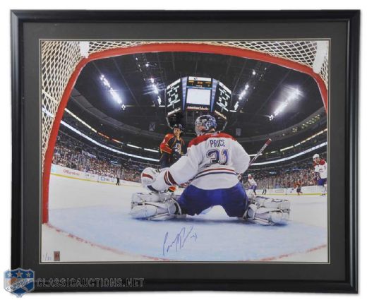 Carey Price Autographed Montreal Canadiens Framed 27 x 35 Camera Cam Photograph