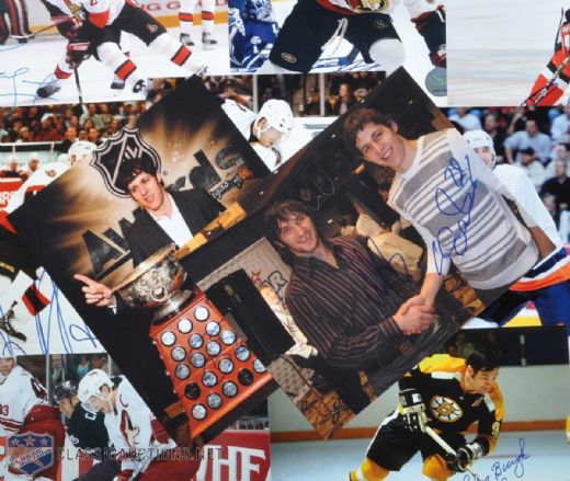 Signed 8" x10" NHL Player Photo Collection of 50, Including Ovechkin, Malkin & Bure