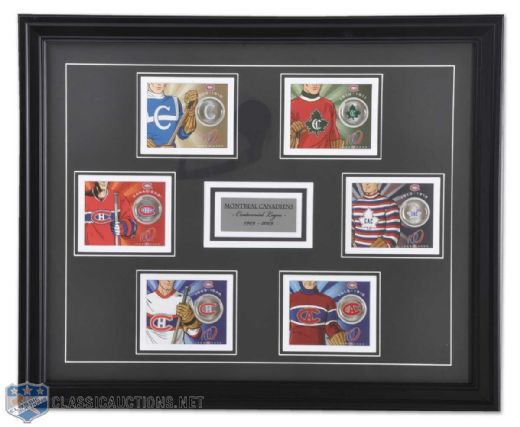 Montreal Canadiens 1909-2009 Centennial Coin Series Complete Set of 6 Framed Display (22" x 18")