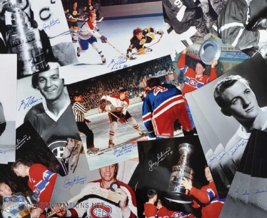 Jean Beliveau, Guy Lafleur & Dickie Moore Signed 8 x 10 Photo Collection of 32