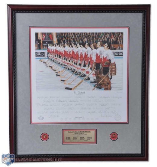 1972 Canada-Russia Series "O Canada" Team Canada Team Signed Lithograph