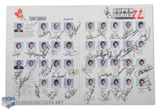 1972 Team Canada Team Signed Roster Pages, Including Bobby Orr and Deceased Team Members Bergman, Goldsworthy and Ferguson