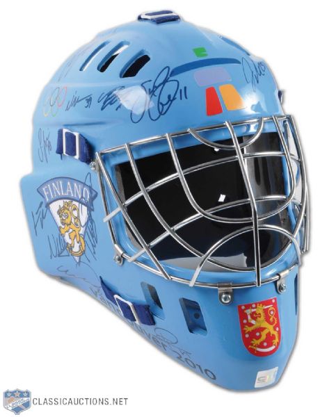 2010 Olympics Finland Team Autographed Goalie Mask