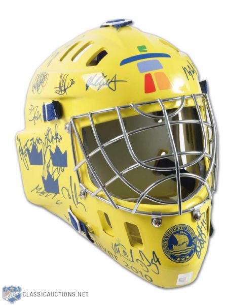 2010 Olympics Team Sweden Team Autographed Goalie Mask