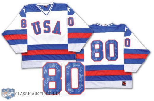 1980 Team USA "Miracle on Ice" Team Autographed Jersey