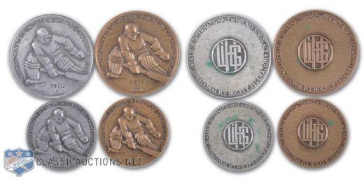 1970 & 1971 World And European Ice Hockey Championships Medals Collection of 4