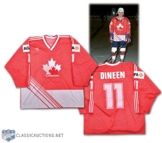 1987 Kevin Dineen Team Canada World Championships Game-Worn Jersey - Photo Matched!