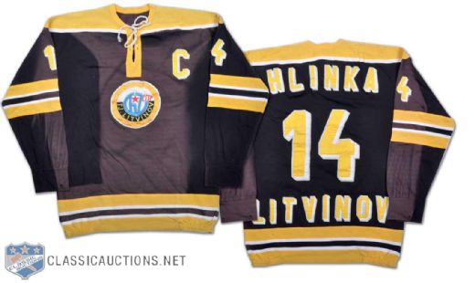 Ivan Hlinkas 1970s HC Litvinov Hockey Team Game-Worn Jersey