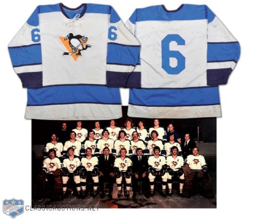 Rare Ron Jones 1973-74 Pittsburgh Penguins Game-Worn Jersey