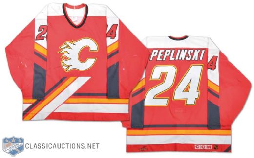 1994-95 Jim Peplinski Calgary Flames Game-Worn Jersey