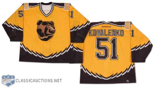 Andrei Kovalenko 2000-01 Boston Bruins Game-Worn Alternate Jersey