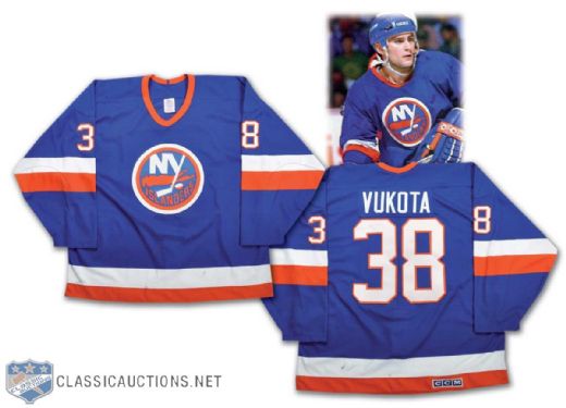 1987-88 Mick Vukota New York Islanders Game-Worn Rookie Jersey