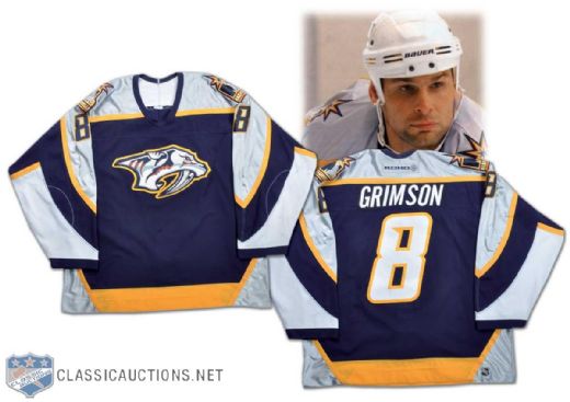 2001-02 Stu Grimson Nashville Predators Game-Worn Jersey