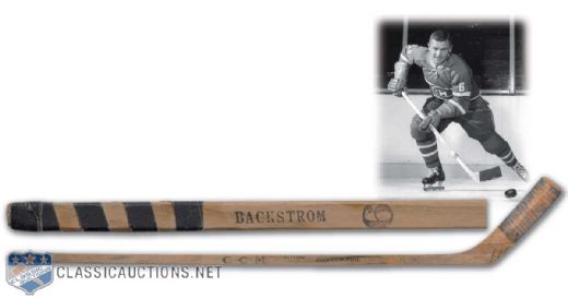 Late-1950s Ralph Backstrom CCM Game-Used Hockey Stick