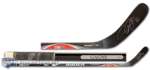 Simon Gagné Bauer One90 Signed Game-Used Stick