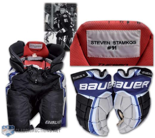 2009-10 Steven Stamkos Tampa Bay Lightning Game-Worn Gloves & Pants