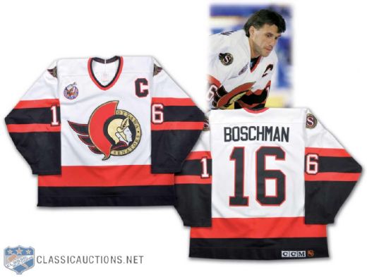 1992-93 Laurie Boschman Ottawa Senators Game-Worn Jersey