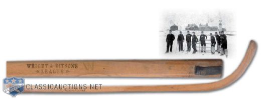 1880s Wright & Ditson Ice Hockey Ice Polo Stick (37")
