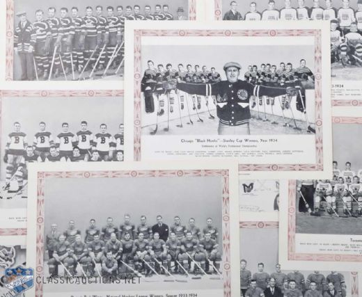 1933-34 CCM Brown Border Team Picture Near Set of 10 with Original Envelope