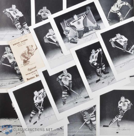 1956 Boston Bruins Picture Set (18) In Original Mailing Envelope