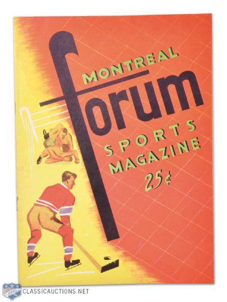 1958 Montreal Forum Stanley Cup Finals Program / Canadiens vs Bruins