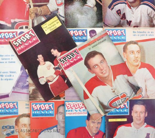 1955-63 Sport-Revue Hockey Magazine & Others Collection of 89