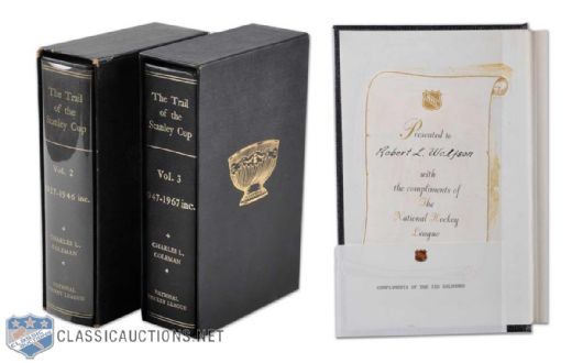 Leather Bound "The Trail of the Stanley Cup" Volume #2 and Volume #3