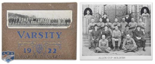 1922 Toronto Varsity Calendar with Allan Cup & Grey Cup Champion Team Photos
