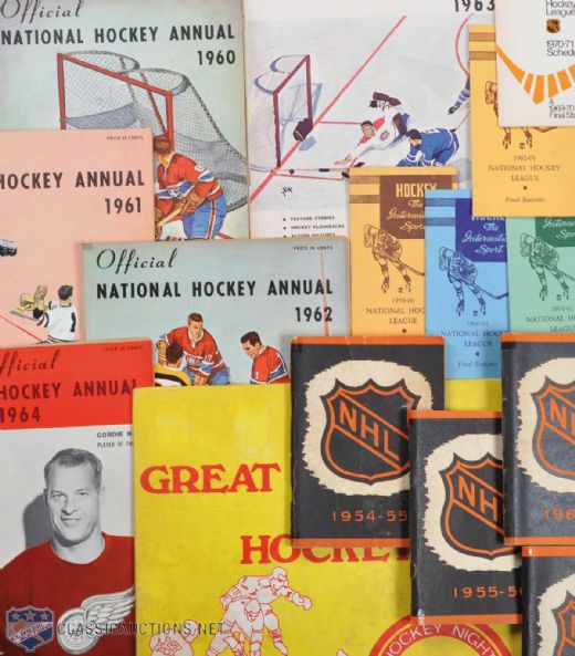 1950s, 60s & 70s National Hockey Annual, NHL Guide, and Official NHL Statistics and Schedule Booklet Collection of 47