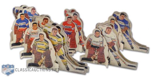 1950s Munro Table Top "Original Six" Tin Hockey Player Collection of 37