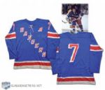 Early-1970s Rod Gilbert New York Rangers Signed Game-Worn Alternate Captains Jersey