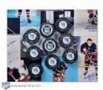 New York Rangers Signed Puck & Photo Collection of 18
