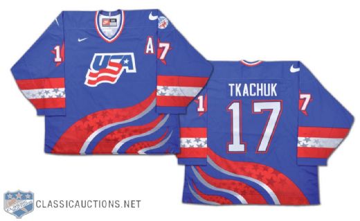 Keith Tkachuk Team USA 1996 World Cup of Hockey Game-Worn Jersey