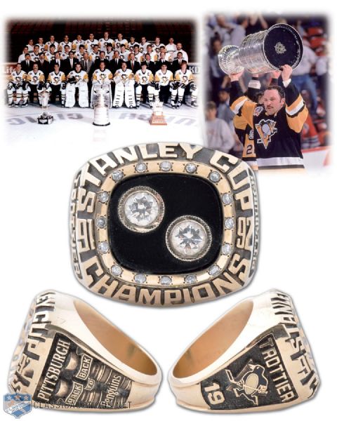 Bryan Trottiers 1991-92 Pittsburgh Penguins Stanley Cup Championship <br>10K Gold & Diamonds Ring