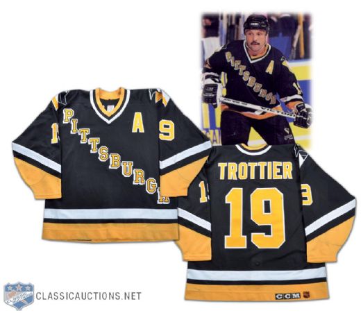 Bryan Trottiers 1993-94 Pittsburgh Penguins Game-Worn Jersey