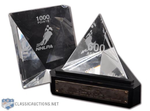 Vincent Damphousses NHLPA 600 Assists & 1,000th Point Milestone Award <br>Collection of 2