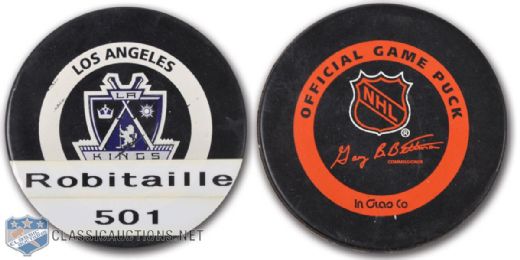Luc Robitailles 1998-99 Los Angeles Kings 501st NHL Goal Puck 