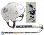 Luc Robitailles 2005-06 Los Angeles Kings Last Game-Worn Helmet and Game-Used Stick from Last Games
