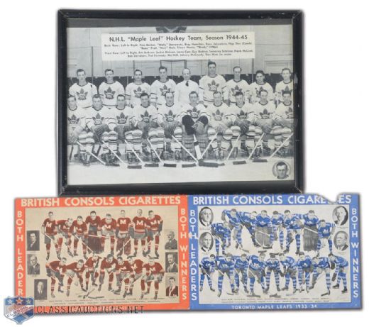 Toronto Maple Leafs and Montreal Maroons 1930s and 1940s Team Picture Collection of 3