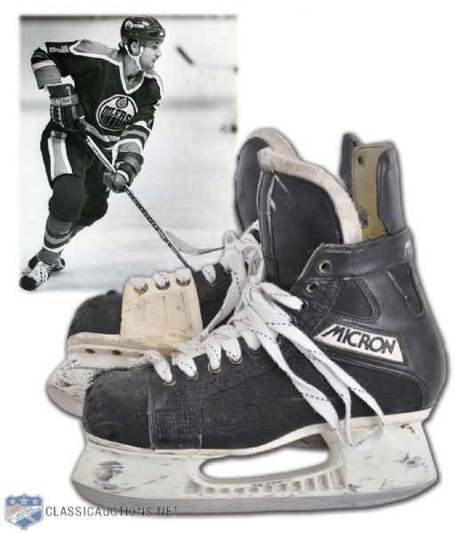 1986-87 Paul Coffey Edmonton Oilers Game Worn Micron Skates