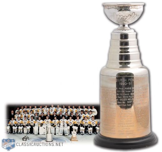 Gilles Meloche’s 1990-91 Pittsburgh Penguins Stanley Cup Championship Trophy (13”)