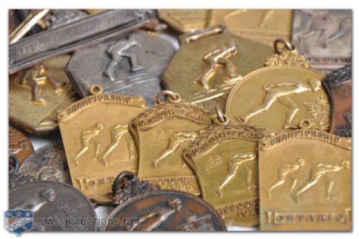 Speed Skater Murray Roes 1920s Medal Collection of 68