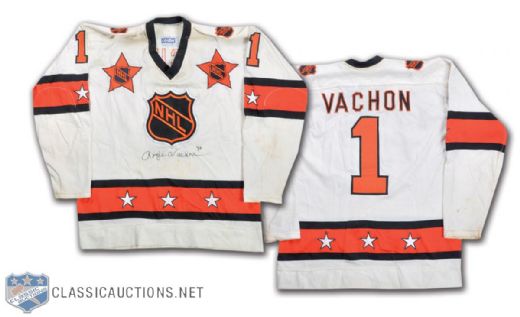 Rogatien Vachons 1975 NHL All-Star Game Signed Game-Worn Jersey