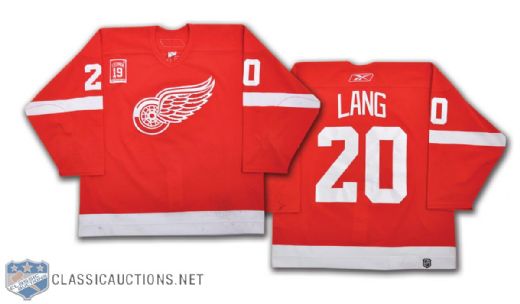 Robert Lang 2006-07 Detroit Red Wings Game-Worn Jersey With Steve Yzerman Jersey Retirement Patch