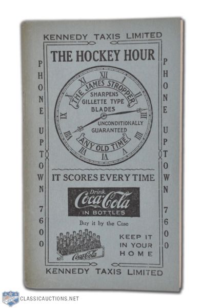 1923-24 NHL 1st Year "Hockey Hour" Guide