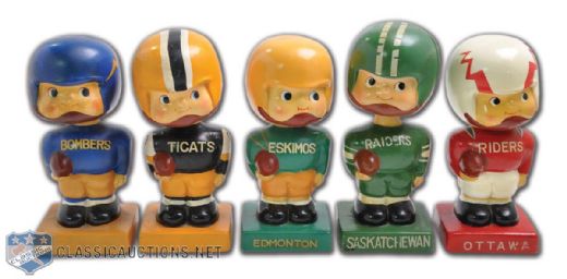1960s CFL Nodders With Plaster Base Collection of 5