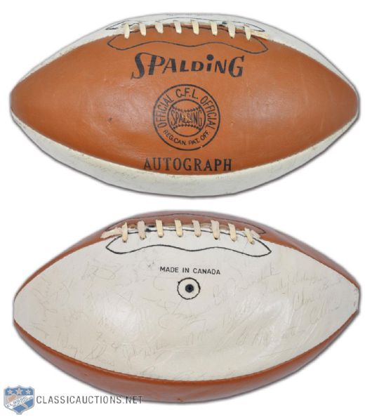Early-1970s Saskatchewan Roughriders Team-Signed Football by 35+
